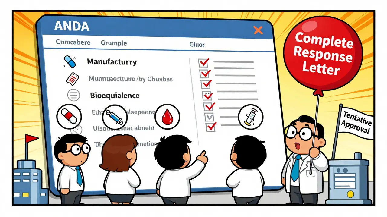 FDA inspectors reviewing ANDA application with floating requirements and response letter