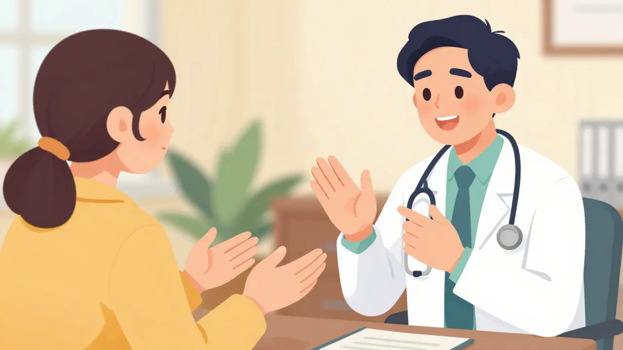 Doctor and patient practicing teach-back method for clarity